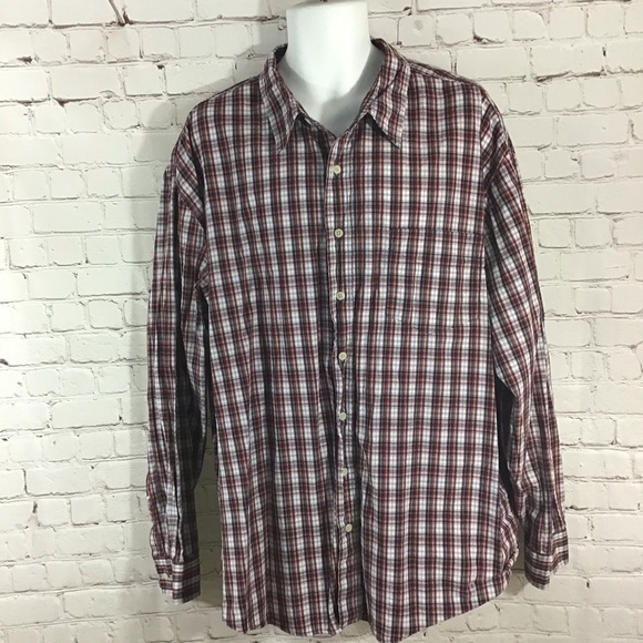 Old Navy Other - Old Navy Men’s Red Plaid Button Down Cotton Shirt - Size XXL